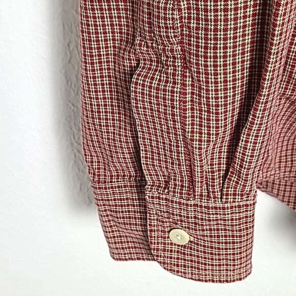 Abercrombie & Fitch Longsleeve Buttondown Shirt, Red & Tan Plaid, Size Large - Picture 3 of 5